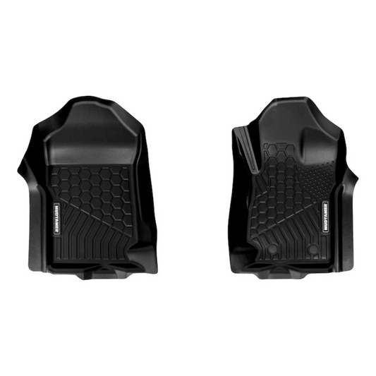 Front set of MUDTAMER floor mats for a Mazda BT-50 on a white background