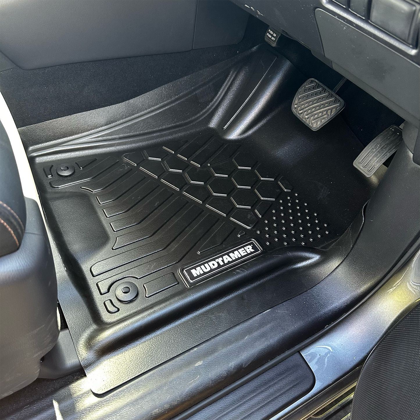 Front driver's MUDTAMER floor mat installed in a Nissan Y62 Patrol