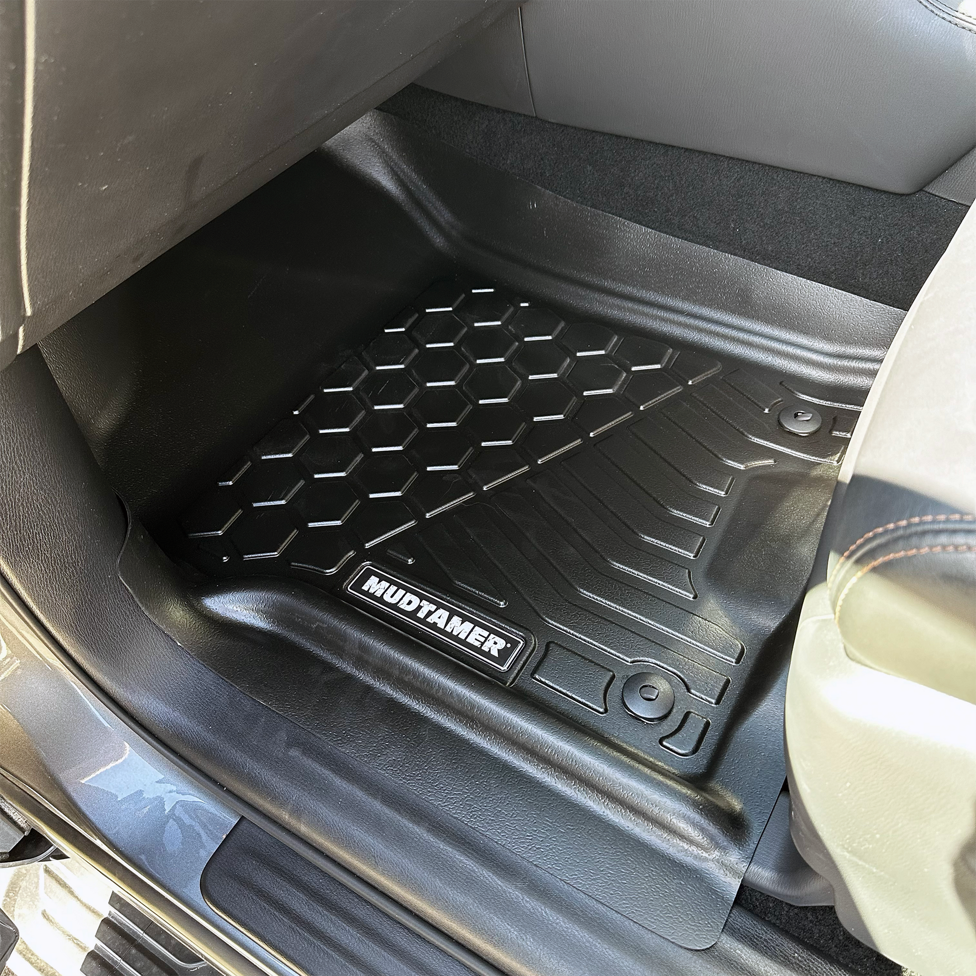 Front passenger MUDTAMER floor mat installed in a Nissan Y62 Patrol