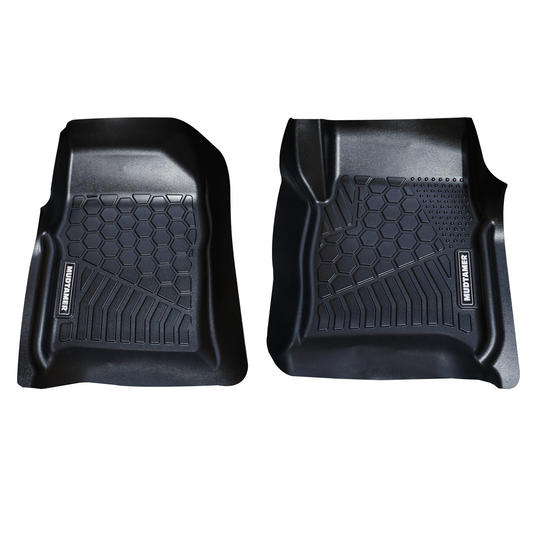 Front set of MUDTAMER mats for a Toyota Landcruiser 80 Series on a white background